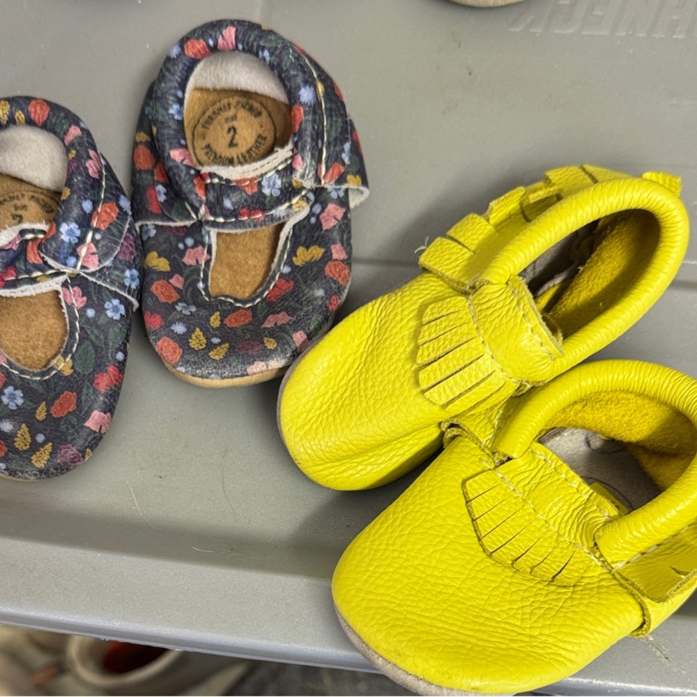 Freshly Picked Floral and Yellow Baby moccasins